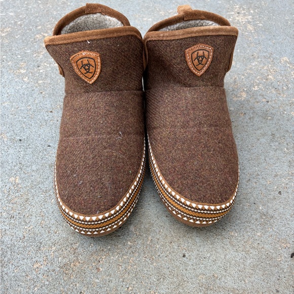 Ariat Brown Tweed Slippers with Logo - Picture 1 of 5